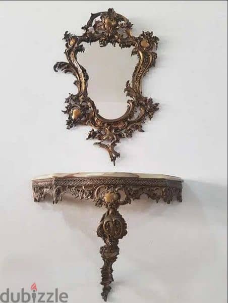 كونصول مع مرايا من البرونز الفاخر القديم 0