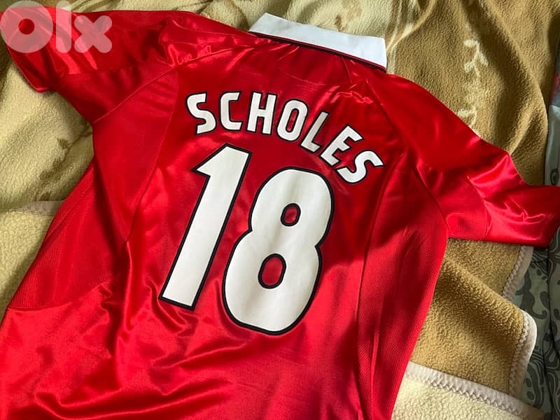 manchester united the final scholes 18  vintage rare umbro jersey 0