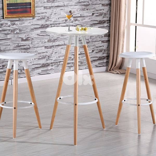 Wood bar table and chair 0