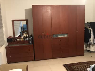Cloth cupboard, chiffonniere , bed and drawer table