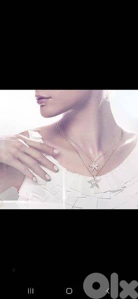 original Swarovski double chain double pendant star fish 1