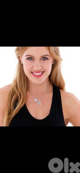 original Swarovski double chain double pendant star fish 2