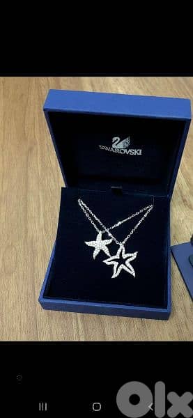 original Swarovski double chain double pendant star fish 6