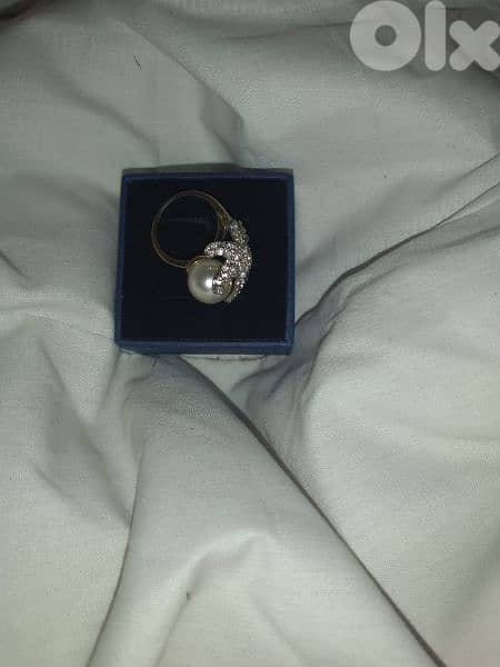 ring original swarovski sea fish pearl 7