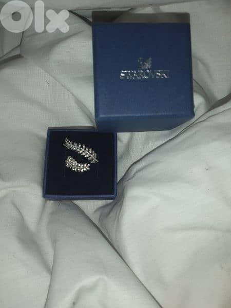 doubĺe leaf adjustable original swarovski ring 3