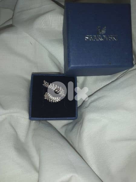 doubĺe leaf adjustable original swarovski ring 4