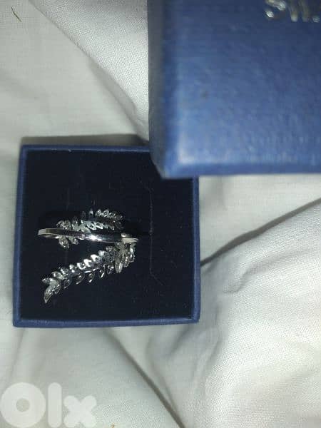 doubĺe leaf adjustable original swarovski ring 5