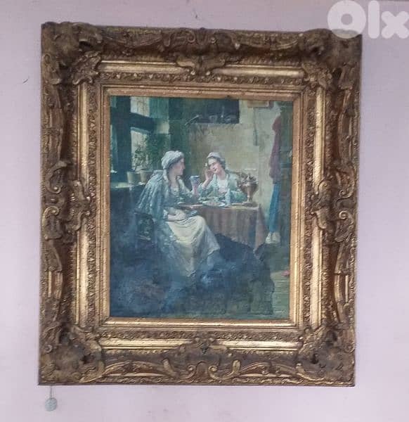 لوحة إنكليزية قديمة رسم زيتي 0