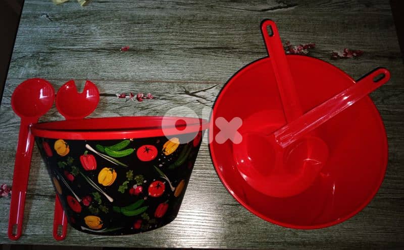 floral salad bowl set 3