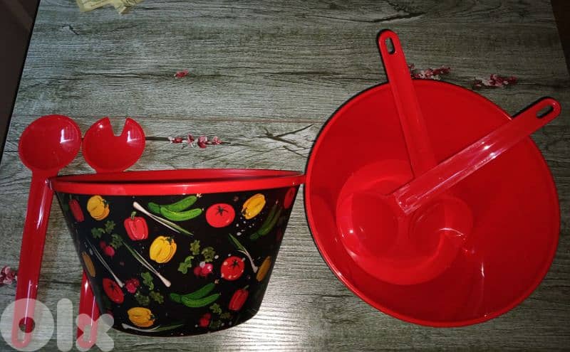 floral salad bowl set 4