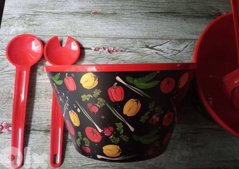 floral salad bowl set 2