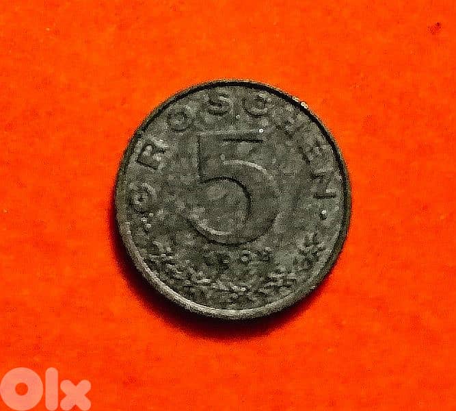 1968 Austria 5 Groschen Zinc coin KM# 2875 2