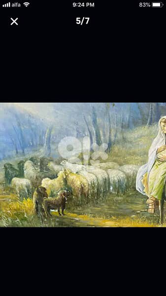 beautiful antique oil painting by famous Habib Srour 14