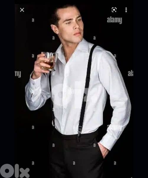 men suspenders black adjustable 2