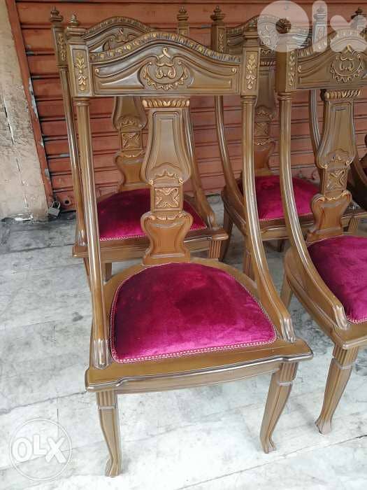 غرفة سفرة مصرية روعة الحفر المميز شغل يدوي بالخشب الزين كامله متكاملة 2