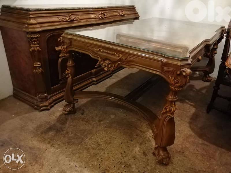 غرفة سفرة مصرية روعة الحفر المميز شغل يدوي بالخشب الزين كامله متكاملة 3