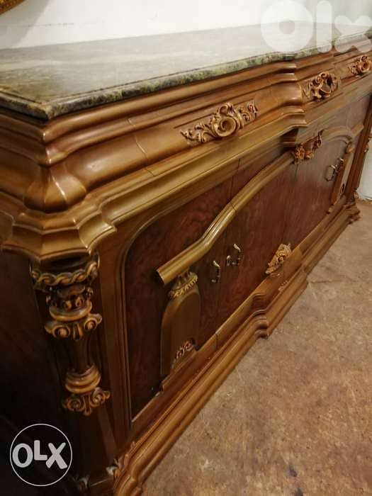 غرفة سفرة مصرية روعة الحفر المميز شغل يدوي بالخشب الزين كامله متكاملة 4