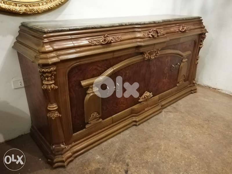 غرفة سفرة مصرية روعة الحفر المميز شغل يدوي بالخشب الزين كامله متكاملة 6