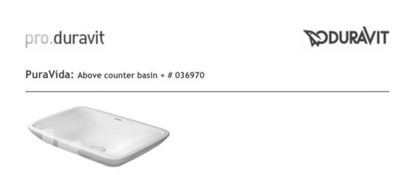 Duravit washbasin not installed 2