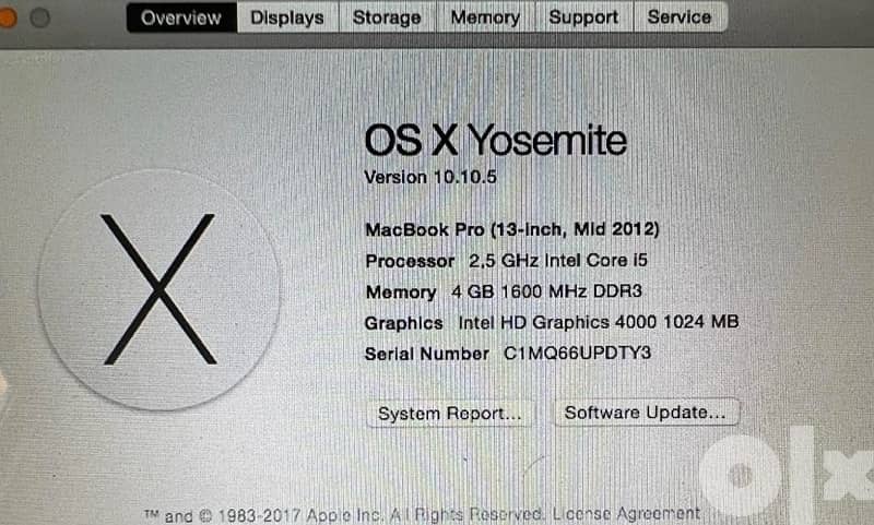 MacBook PRO (13 inch - Mid 2012 ) 1