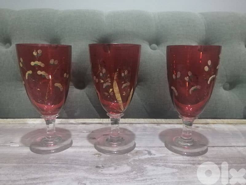 real crystal footed glasses 0