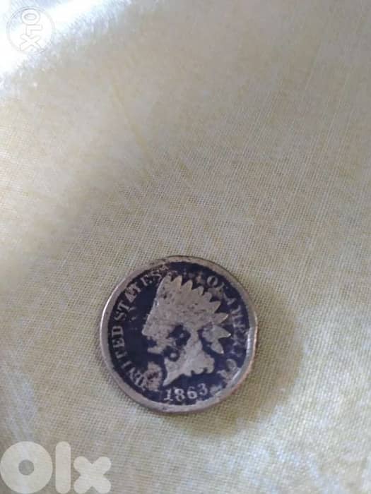 USA Penny Indian Head Cent year 1863 0