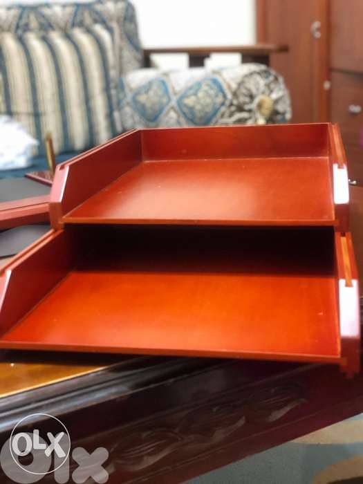 wooden desk set new inbox طقم مستلزمات للمكتب 5