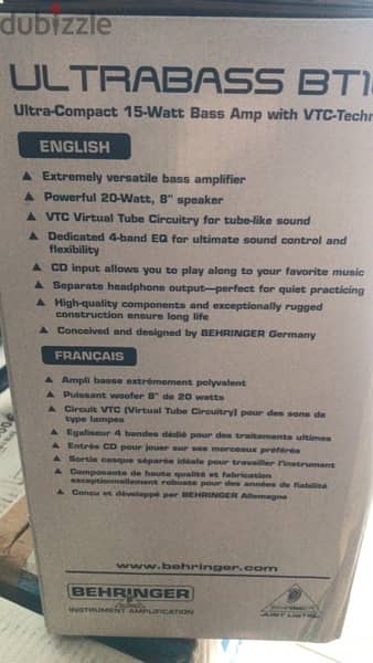 Behringer BT108 bass amp combo 15W professional 3