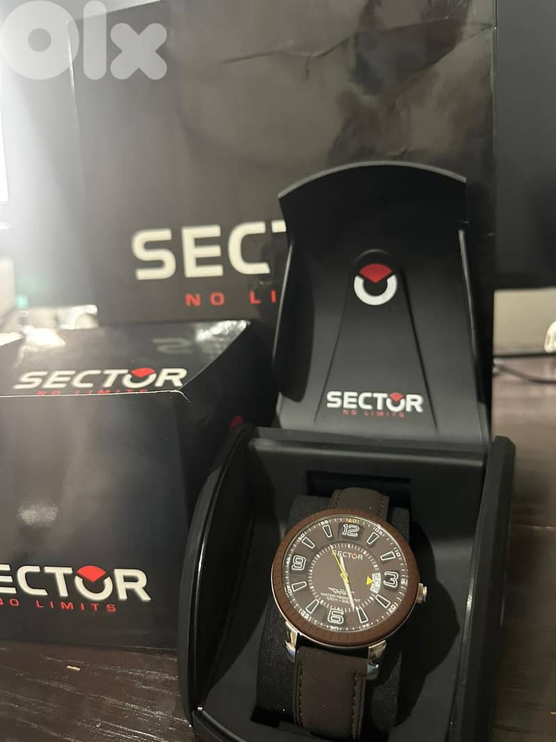 SECTOR 400 Mens watch Leather Oversize case XL Black White Brown New D 1