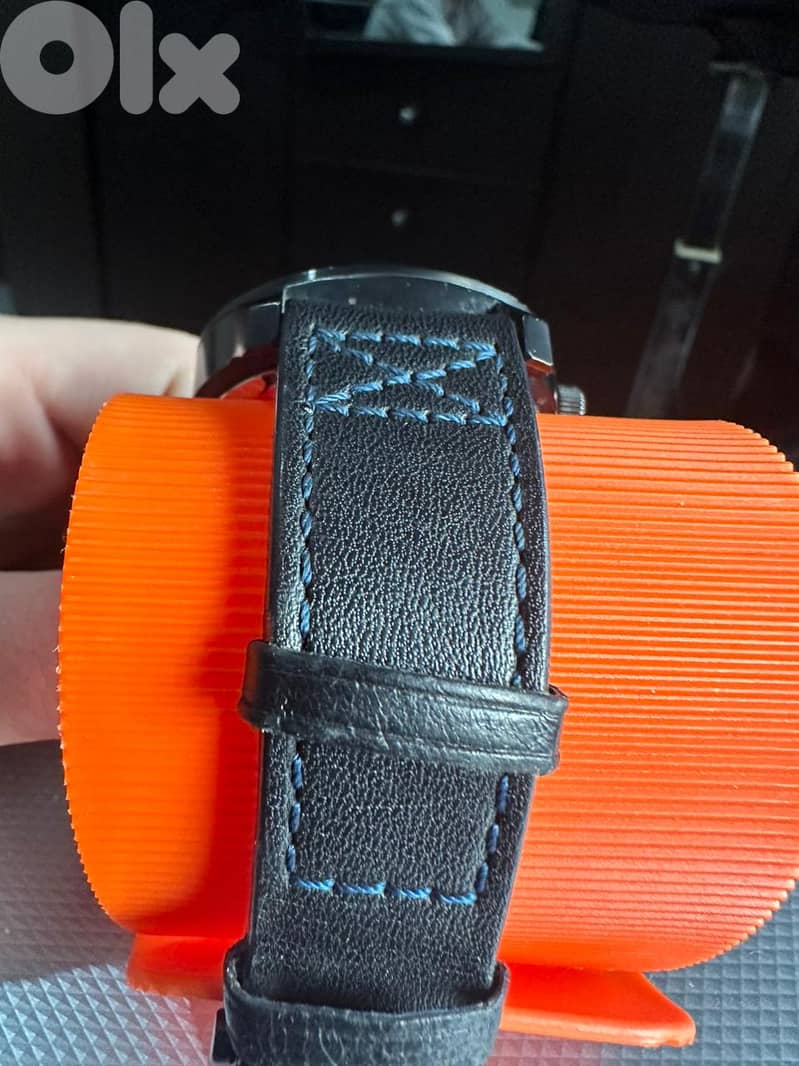 Sector Men's 48mm Black Leather Stainless Steel Case Quartz Watch 1