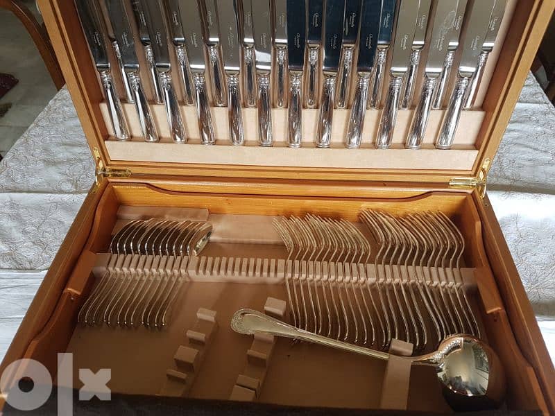 Christofle Malmaison silver-plated series cuttlery set of 125 pieces 2