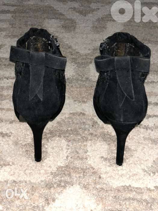 women shoes, ankle boots, black, mokhmal & with dentelle 5