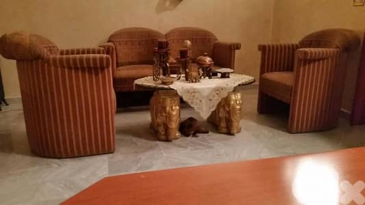 salon elephent + table metal glass