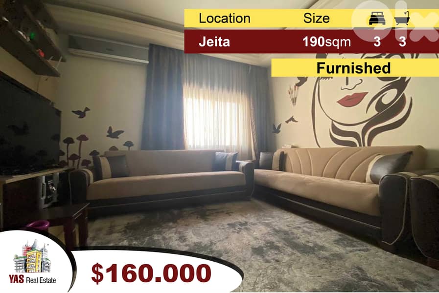 Jeita 190m2 | Upgraded | FURNISHED | View | Catch | 0