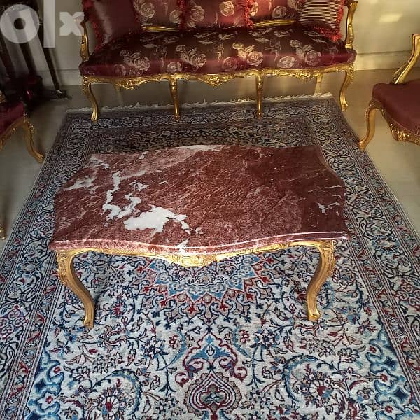 salon steel complete with 3 marble tables 4