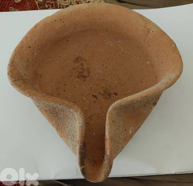 Phoencian Cannaanite Terrecotta open wicked Oil Lamp year 1000 BcE 0
