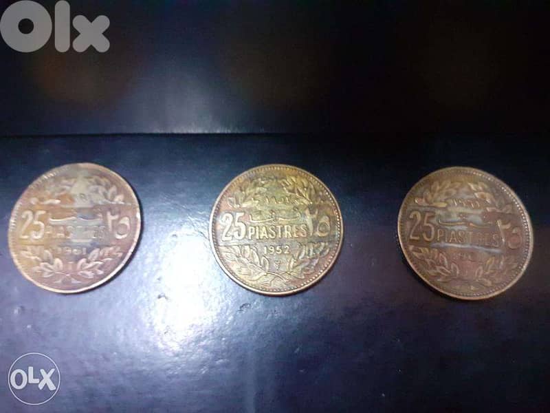 3 x 25 lebanese piasters 0