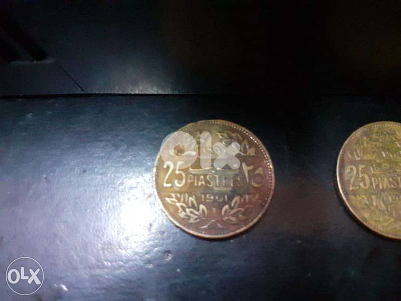 3 x 25 lebanese piasters 1