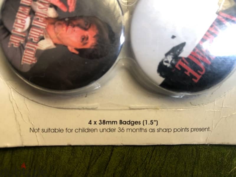 collectibles 4 Badge Pack, SCARFACE ,Pack 1, (4 x 38mm Badges 5