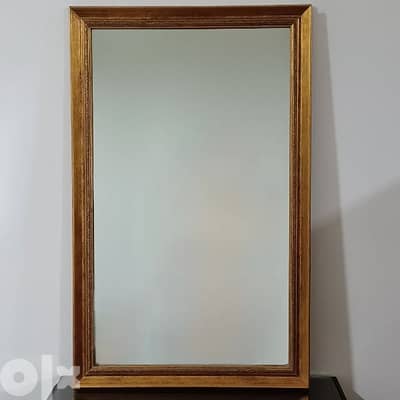 مراية سماكة ٦ ملم مع كادر برونزي معتق من الخشب الإيطالي الطبيعي