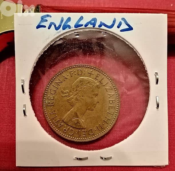 1966 England Half Penny Q. Elizabeth II 2