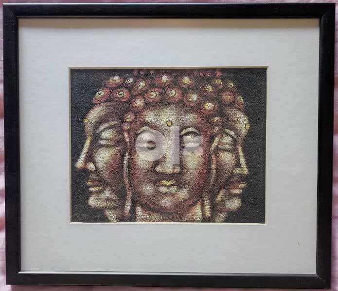 Abstract painting 53w x 43 w cm with frame 1