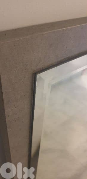 Mirror with grey concrete effect border 112cm x 75cm 1