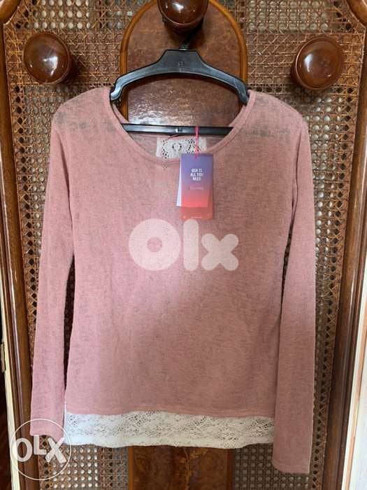 Bershka Pink and White Top 1