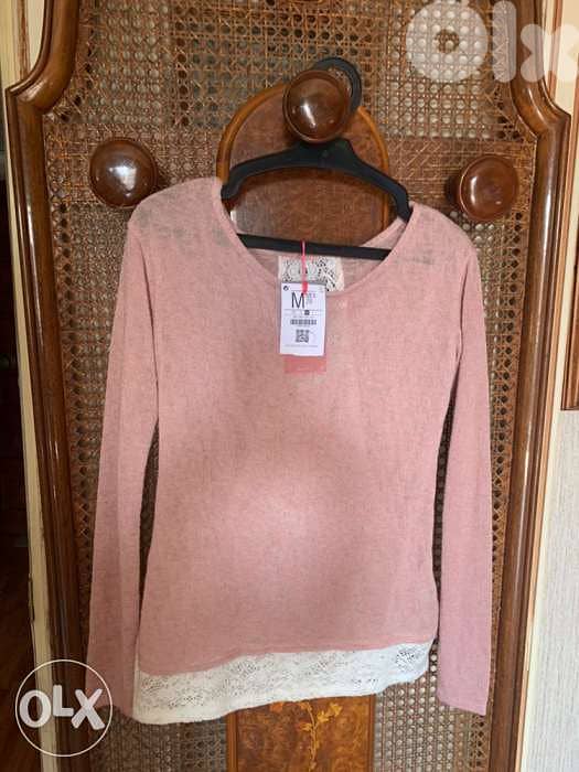 Bershka Pink and White Top 2
