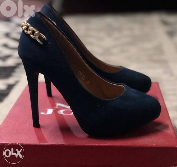 Women shoes, navy color, high heels, mokhmal 3