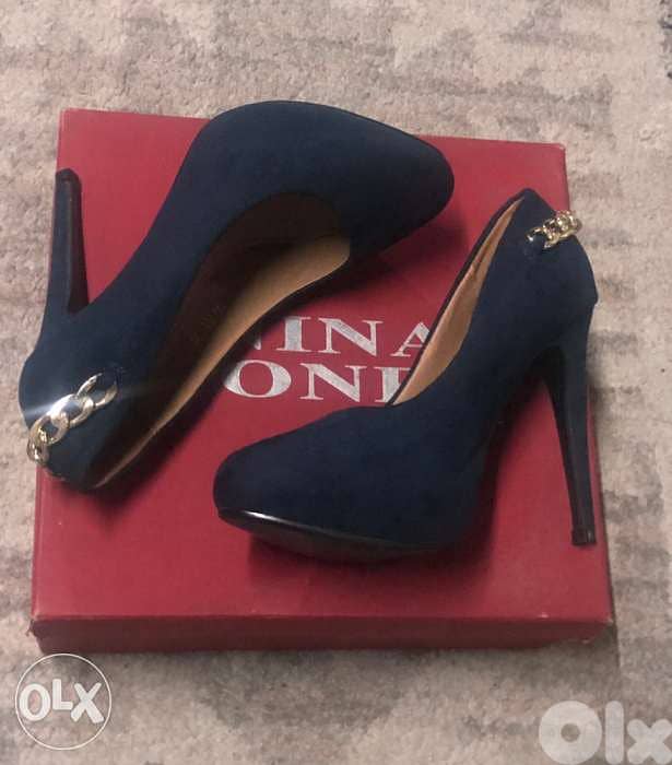 Women shoes, navy color, high heels, mokhmal 4