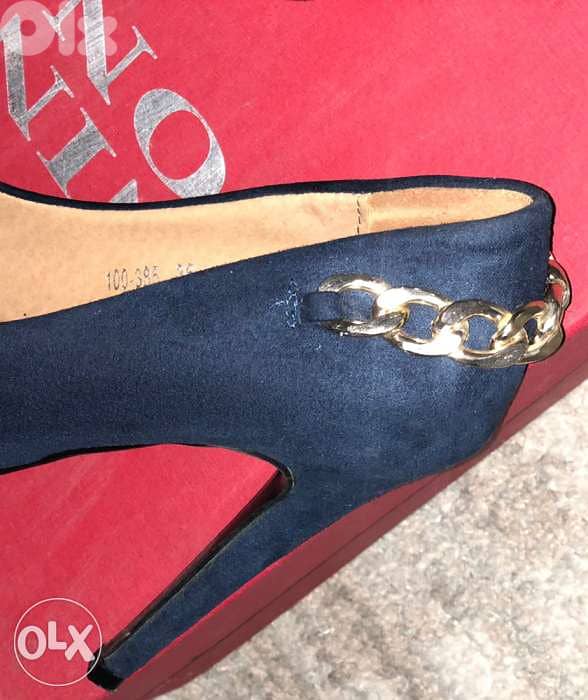 Women shoes, navy color, high heels, mokhmal 5