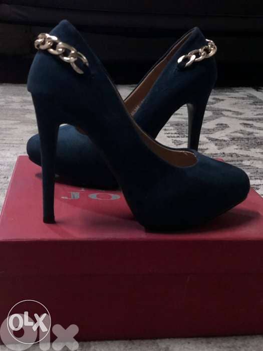 Women shoes, navy color, high heels, mokhmal 7