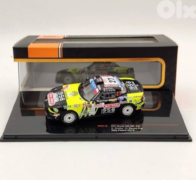 Fiat 124 Abarth  RGT (Rally Poland 2019) diecast car model 1;43. 0